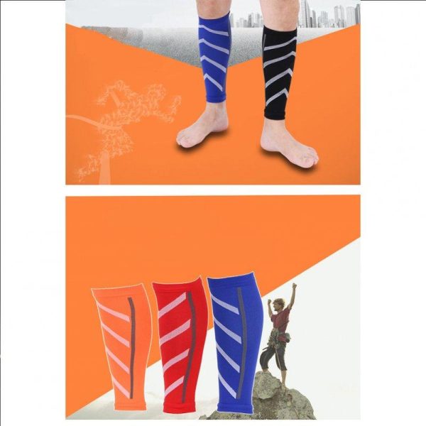 Calf Compression Sleeves Running Support Recovery Improve Blood Circulation For Shin Splint Men Women 240-pin bright stripe orange  |  Protective Gears Exercise & Sports 240-pin bright stripe orange