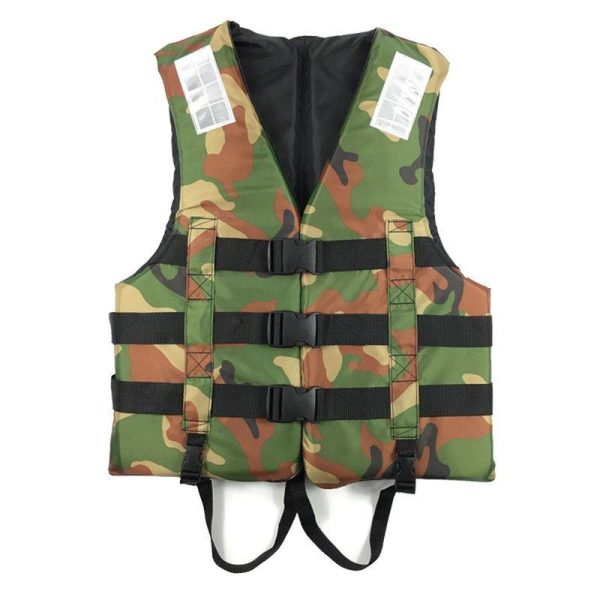 Camouflage Life Jacket Lightweight Adult Foam Swimming Life Jacket Adjustable Foldable Life Jacket Vest Type 1_XL-suitable for 60-80 kg  |  Survival Gears Camping & Hiking Survival Gears