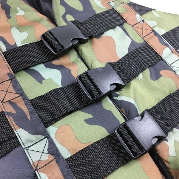 Camouflage Life Jacket Lightweight Adult Foam Swimming Life Jacket Adjustable Foldable Life Jacket Vest Type 1_XL-suitable for 60-80 kg  |  Survival Gears Camping & Hiking Survival Gears