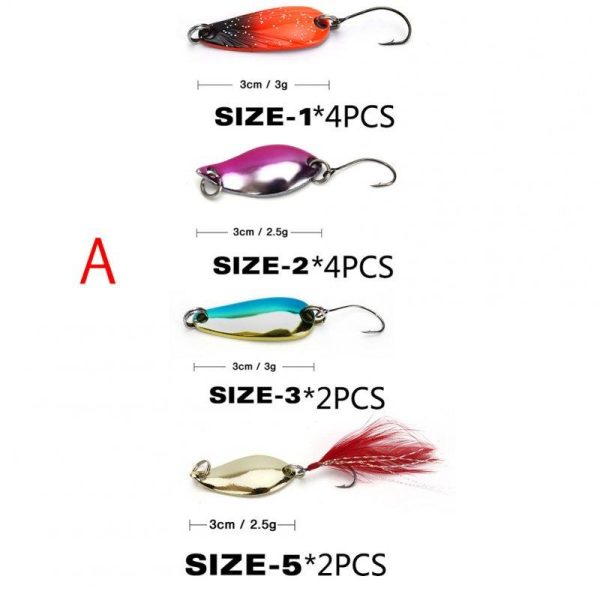 Colorful Fishing Lure Hard Metal Fishing Spoon Lure Set Walleye Trout Spoon Baits Spoon Jig Baits 12 pieces of C  |  Fishing Baits & Hooks Fishing Baits & Hooks 12 pieces of C