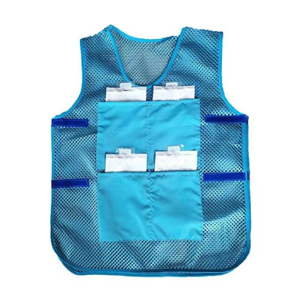 Cooling Ice Vest Summer Outdoor Activities Cooling Ice Vest With 8 Ice Bags For Men Women Hot Summer Outdoor Working blue  |  Survival Gears Camping & Hiking Blue