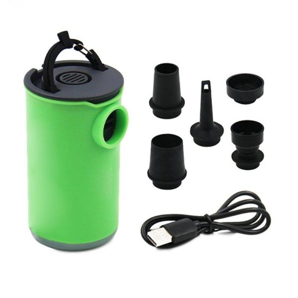 Electric Air Pump, Portable Air Pump + Camping Lantern + Power Bank, 5920mWh Battery, Wireless Air Compressor Inflator/Deflator Pumps For Inflatable Cushions Air Beds Boat Swimming Ring green  |  Outdoor Gadgets Camping & Hiking Green