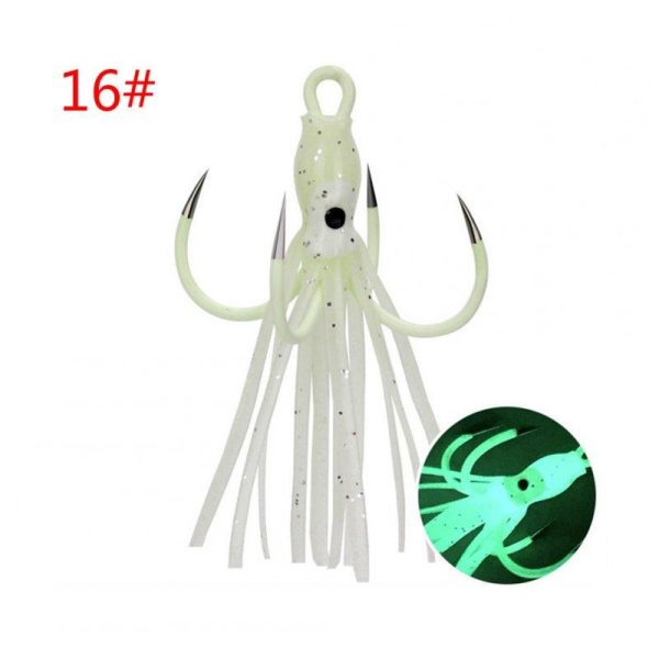 Fishing Lure Luminous 5cm Octopus Lure and Four-hooks Fishing Accessories for Sea Fishing 16#Luminous four hooks  |  Fishing Baits & Hooks Fishing Baits & Hooks 16#Luminous four hooks