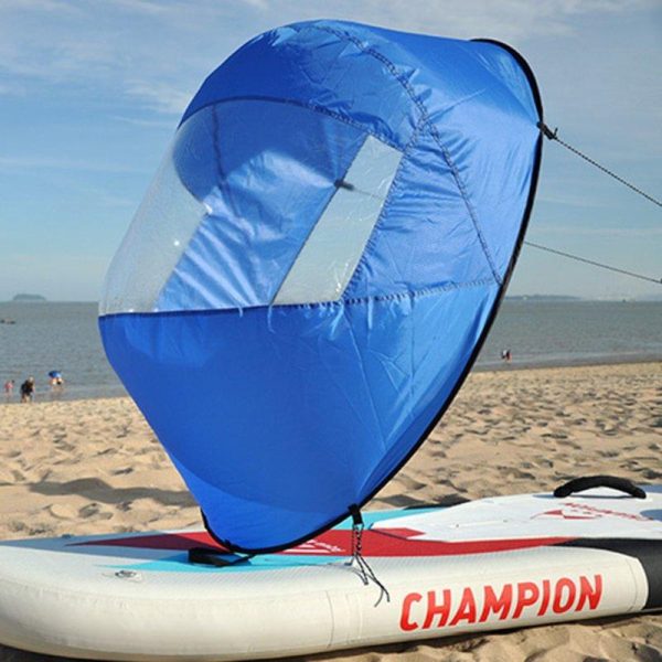 Foldable Kayak Wind Sail Ultra-light Portable Special Sail for Water Sports Canoe Inflatable Boat Sup Blue  |  Water Sports Exercise & Sports Blue