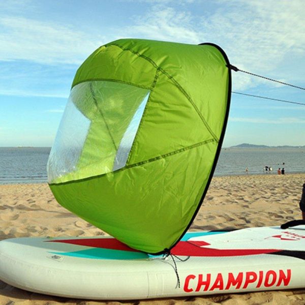 Foldable Kayak Wind Sail Ultra-light Portable Special Sail for Water Sports Canoe Inflatable Boat Sup Green  |  Water Sports Exercise & Sports Green