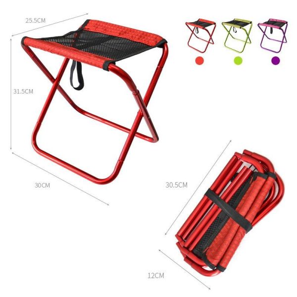 Folding Fishing Chair Lightweight Foldable Stool Outdoor Portable Outdoor Furniture red  |  Outdoor Gadgets Camping & Hiking Outdoor Gadgets