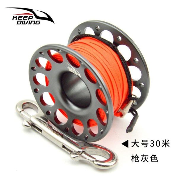 FXL-952 15M/30M Scuba Diving Aluminum Alloy Spool Finger Reel with Stainless Steel Bolt Snap Hook Safe Equipment 15 meters orange  |  Fishing Reels & Rods Fishing Reels & Rods 15 meters orange