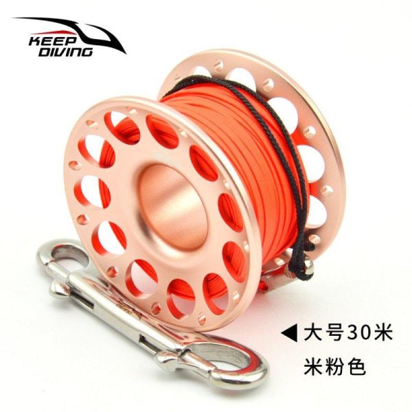 FXL-952 15M/30M Scuba Diving Aluminum Alloy Spool Finger Reel with Stainless Steel Bolt Snap Hook Safe Equipment 15 meters orange  |  Fishing Reels & Rods Fishing Reels & Rods 15 meters orange