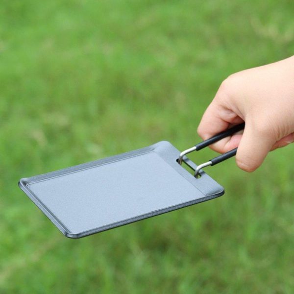 Griddle Flat Top Plate Square Pan Stainless Steel For Outdoor BBQ Charcoal Gas Grills Camping Tailgating Parties 24 x 8.5 x 5.7cm BBQ plate  |  Camp Kitchen Camp Kitchen BBQ plate