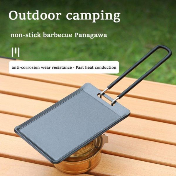 Griddle Flat Top Plate Square Pan Stainless Steel For Outdoor BBQ Charcoal Gas Grills Camping Tailgating Parties 24 x 8.5 x 5.7cm BBQ plate  |  Camp Kitchen Camp Kitchen BBQ plate