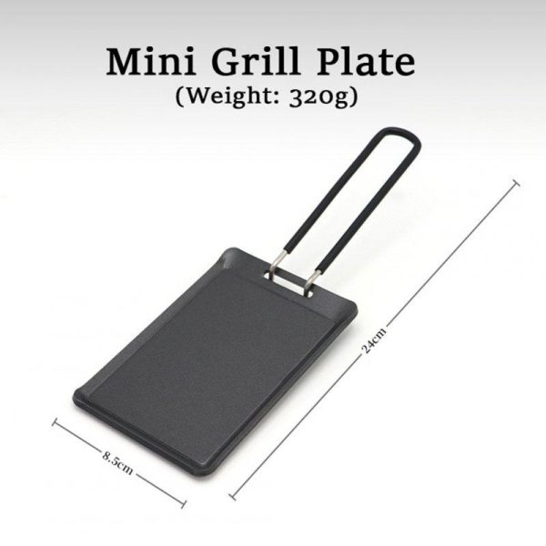 Griddle Flat Top Plate Square Pan Stainless Steel For Outdoor BBQ Charcoal Gas Grills Camping Tailgating Parties 24 x 8.5 x 5.7cm BBQ plate  |  Camp Kitchen Camp Kitchen BBQ plate