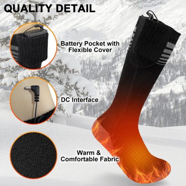 Heated Socks For Men Rechargeable Electric Battery Heated Stockings, Unisex Thermal Insulated Socks Breathable Rechargeable Heated Socks Soft For Camping Fishing Cycling A  |  Protective Gears Exercise & Sports A