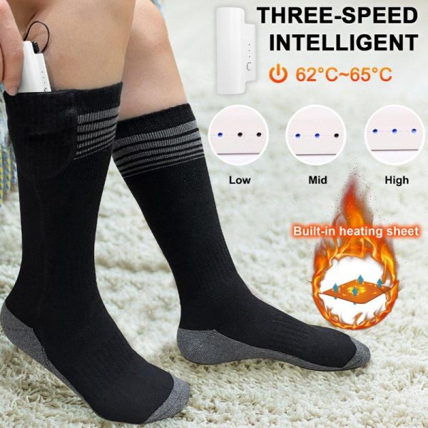 Heated Socks For Men Rechargeable Electric Battery Heated Stockings, Unisex Thermal Insulated Socks Breathable Rechargeable Heated Socks Soft For Camping Fishing Cycling A  |  Protective Gears Exercise & Sports A