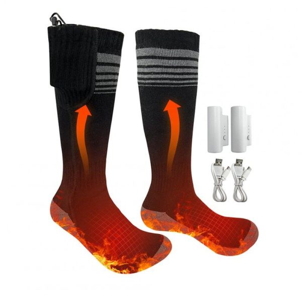 Heated Socks For Men Rechargeable Electric Battery Heated Stockings, Unisex Thermal Insulated Socks Breathable Rechargeable Heated Socks Soft For Camping Fishing Cycling A  |  Protective Gears Exercise & Sports A