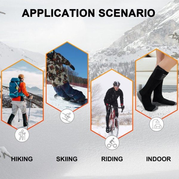 Heated Socks For Men Rechargeable Electric Battery Heated Stockings, Unisex Thermal Insulated Socks Breathable Rechargeable Heated Socks Soft For Camping Fishing Cycling B  |  Protective Gears Exercise & Sports B