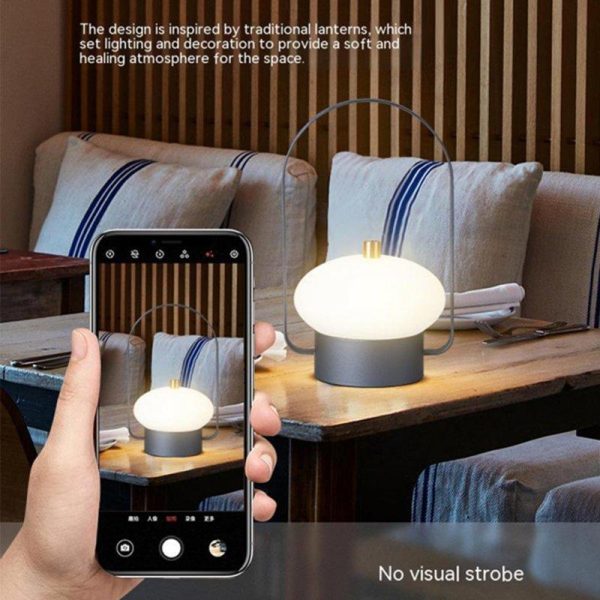 Led Portable Camping Atmosphere Light Charging Decorative Table Lamp Led Eye Protection Reading Light Gray  |  Outdoor Lamps Camping & Hiking Gray