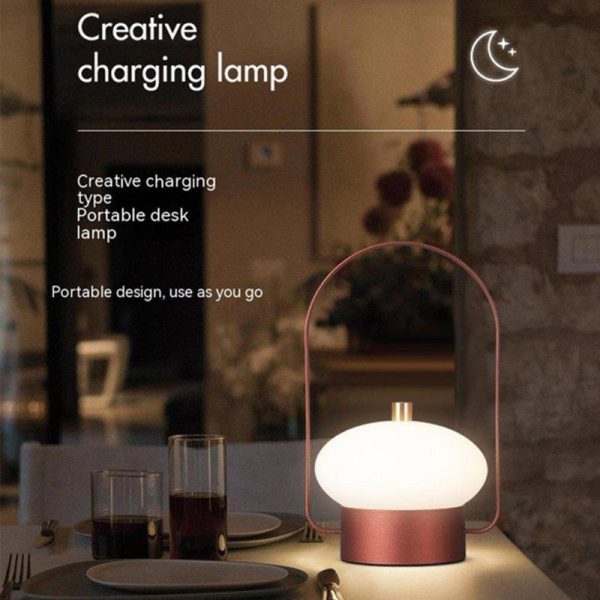 Led Portable Camping Atmosphere Light Charging Decorative Table Lamp Led Eye Protection Reading Light Gray  |  Outdoor Lamps Camping & Hiking Gray