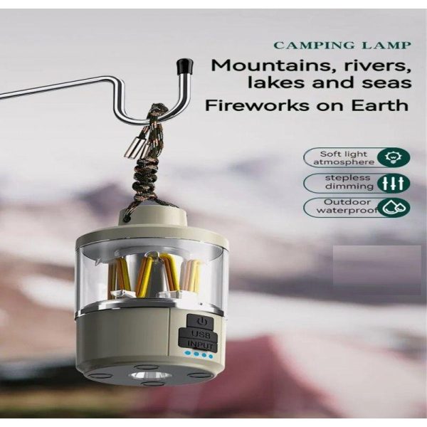 LED Rechargeable Camping Lantern, 20-180LM Battery Outdoor Powered Lantern Flashlight With Usb Charging Cable Infinite Dimming Flashlight For Hiking, Emergency White  |  Outdoor Lamps Camping & Hiking Outdoor Lamps