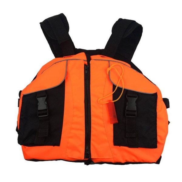 Life Vest with Whistle Swimming Boating Drifting Water Sports Jacket Polyester Adult Life Vest Jacket Fluorescent green_One size-adjustable size  |  Survival Gears Camping & Hiking Fluorescent green + One size-adjustable size