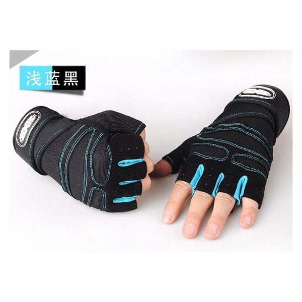 Man Anti-Skid Half Finger Gloves Comfortable Breathable Sports Gloves for Outdoor Sports Cycling Weightlifting black with red_L  |  Protective Gears Exercise & Sports Black with red + L