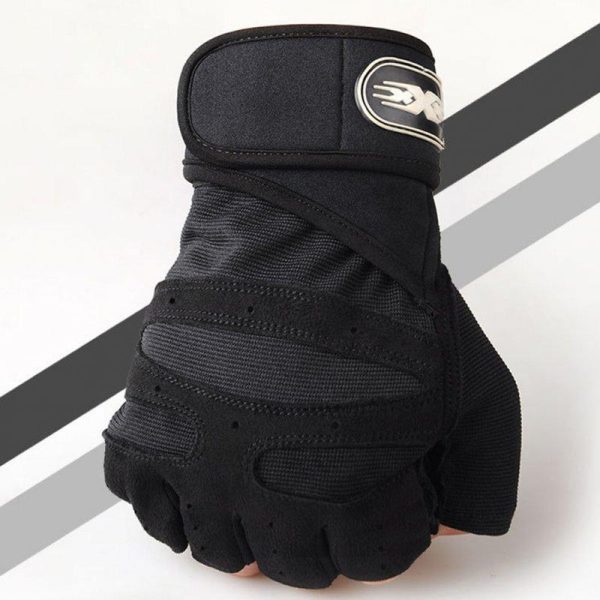 Man Anti-Skid Half Finger Gloves Comfortable Breathable Sports Gloves for Outdoor Sports Cycling Weightlifting black_XL  |  Protective Gears Exercise & Sports Black + XL