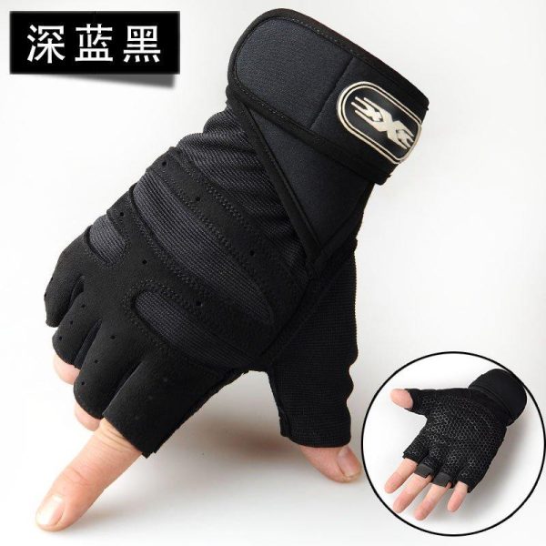 Man Anti-Skid Half Finger Gloves Comfortable Breathable Sports Gloves for Outdoor Sports Cycling Weightlifting black_XL  |  Protective Gears Exercise & Sports Black + XL