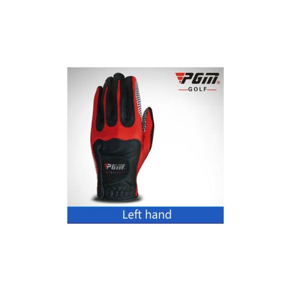 Men Golf Fiber Cloth Gloves Left/Right Hand Glove Magic Elastic Particles Men Slip-resistant Accessories [Left hand] black red_XL  |  Ball Games & Golf Ball Games & Golf [Left hand] black red + XL