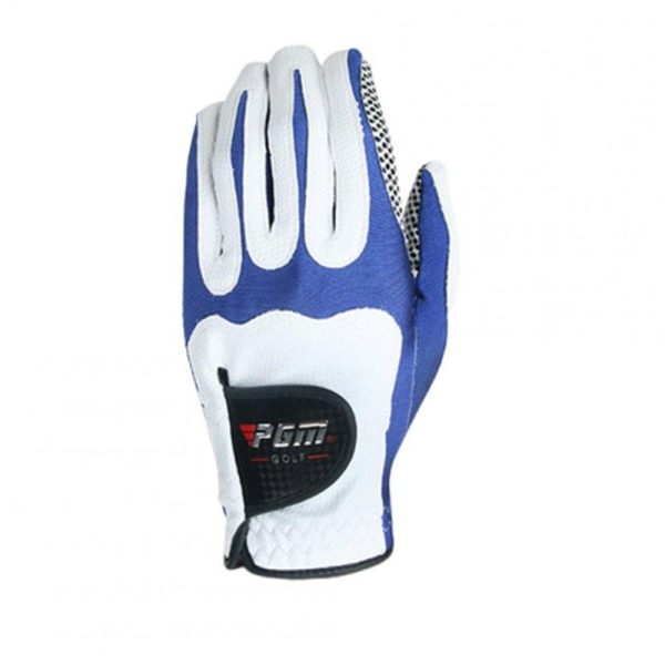 Men Golf Fiber Cloth Gloves Left/Right Hand Glove Magic Elastic Particles Men Slip-resistant Accessories [Left hand] white blue_S  |  Ball Games & Golf Ball Games & Golf [Left hand] white blue + S