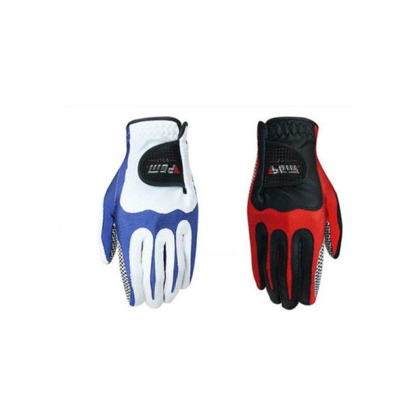 Men Golf Fiber Cloth Gloves Left/Right Hand Glove Magic Elastic Particles Men Slip-resistant Accessories [Right hand] white and blue_M  |  Ball Games & Golf Ball Games & Golf [Right hand] white & blue + M