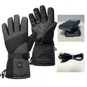 Men Women Heating Gloves Winter Electric Heated Warm Gloves for Outdoor Ski Riding Hiking Gloves  |  Protective Gears Exercise & Sports Gloves+2pcs 5000mAh batteries + L