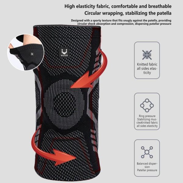 Men Women Outdoor Sports Knee Brace Comfortable Breathable Non-slip Strong Meniscus Compression Protection black M  |  Protective Gears Exercise & Sports Black + M