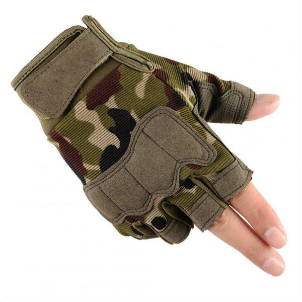 Men Women Riding Gloves Camouflage Half Finger Non-slip Outdoor Climbing Cycling Mitten camouflage M  |  Protective Gears Exercise & Sports Camouflage + M