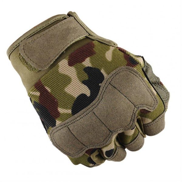 Men Women Riding Gloves Camouflage Half Finger Non-slip Outdoor Climbing Cycling Mitten camouflage M  |  Protective Gears Exercise & Sports Camouflage + M