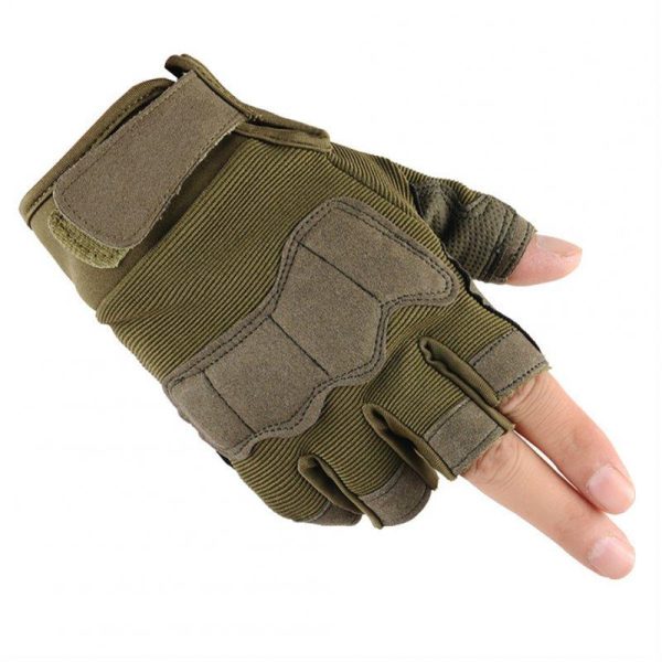 Men Women Riding Gloves Camouflage Half Finger Non-slip Outdoor Climbing Cycling Mitten Sand color M  |  Protective Gears Exercise & Sports Protective Gears