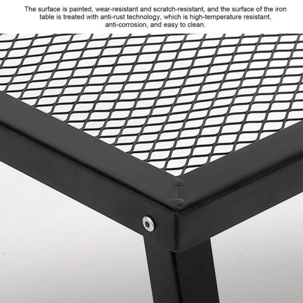 Mesh Camping Table With Folding Legs Outdoor Camping Portable Iron Dining Tables Lightweight For Outside Picnic black  |  Camp Kitchen Camp Kitchen Black