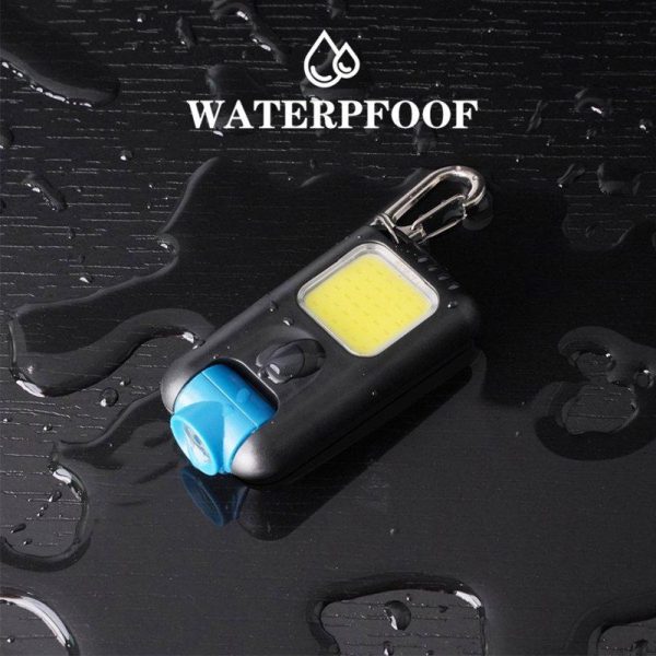 Mini Led Keychain Flashlight Multi-fuctional Usb Rechargeable Cob Work Lights Outdoor Emergency Camping Light as picture show  |  Outdoor Lamps Camping & Hiking As picture show