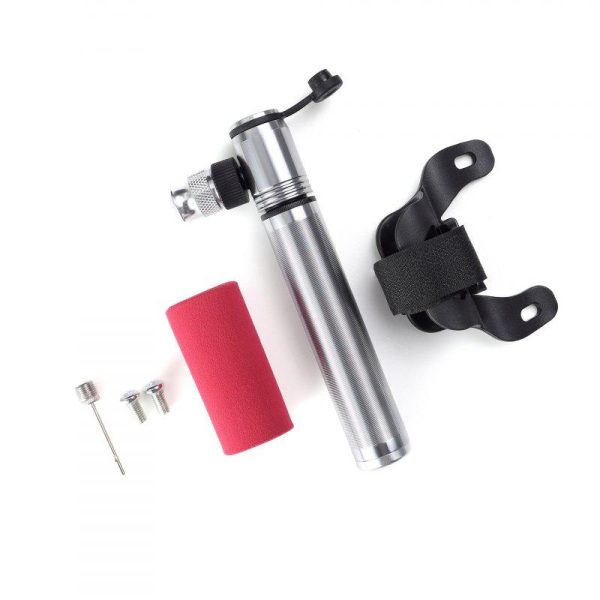 Mini Portable Bicycle Air Pump Air needle + Bracket + Screw Pumping Tool  Silver  |  Bicycle Accessories Bicycle Accessories Bicycle Accessories