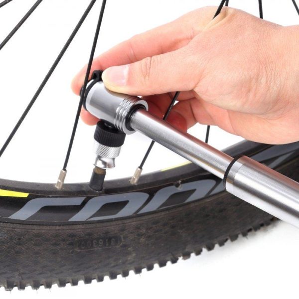 Mini Portable Bicycle Air Pump Air needle + Bracket + Screw Pumping Tool  Silver  |  Bicycle Accessories Bicycle Accessories Bicycle Accessories