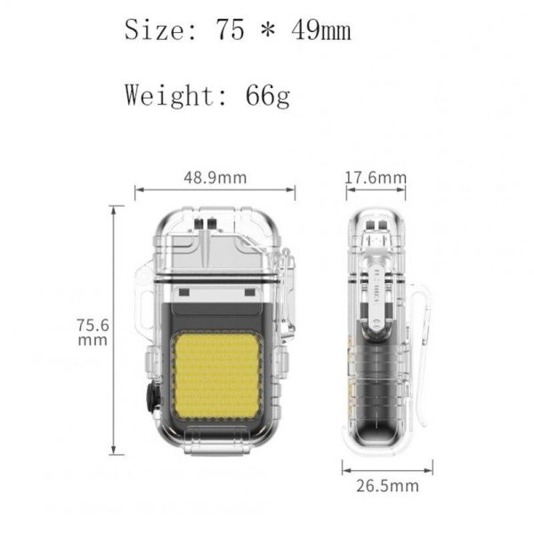 Mini Usb Cigarette Lighters Type-c Rechargeable Multifunctional Outdoor Windproof Double Arc Lighter Silver  |  Outdoor Lamps Camping & Hiking Outdoor Lamps