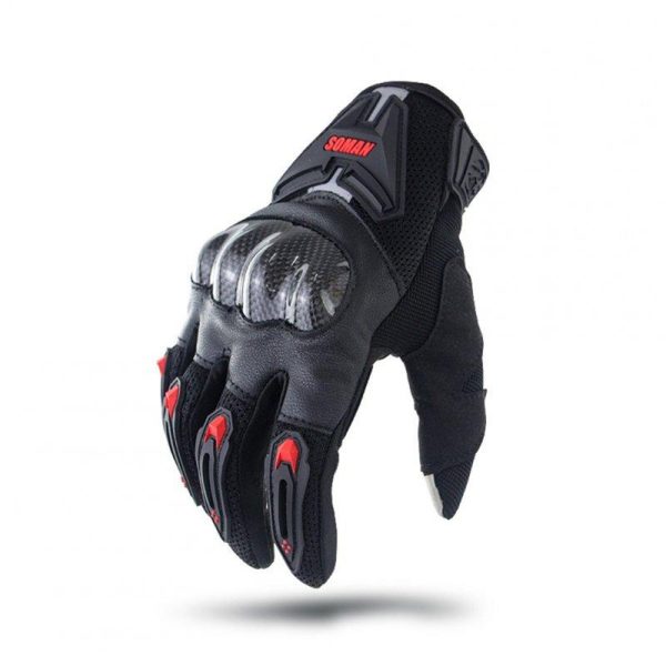 Motorcycle  Gloves Leather Moto Riding Gloves Motorbike Protective Gears red_XL  |  Cyclist Equipment Cycling Cyclist Equipment