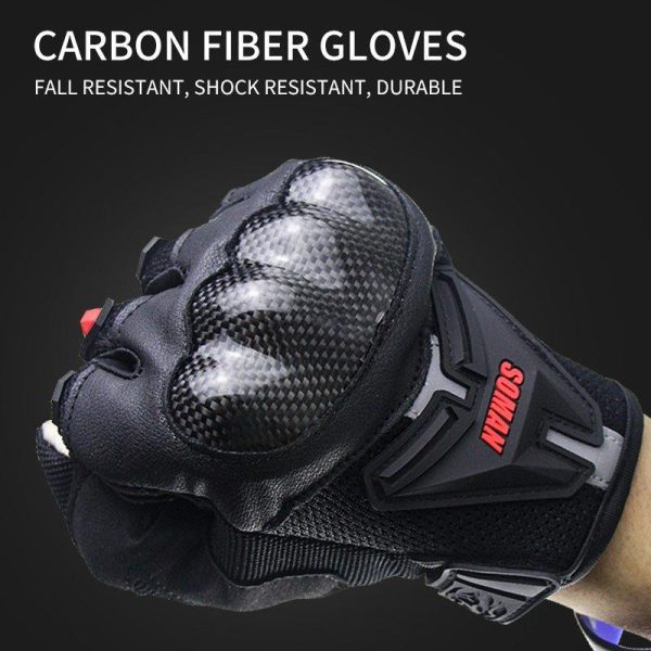 Motorcycle  Gloves Leather Moto Riding Gloves Motorbike Protective Gears red_XL  |  Cyclist Equipment Cycling Cyclist Equipment