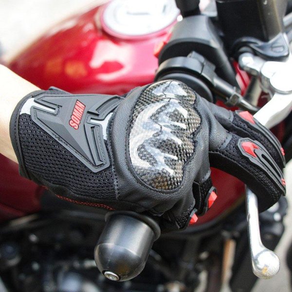 Motorcycle  Gloves Leather Moto Riding Gloves Motorbike Protective Gears red_XL  |  Cyclist Equipment Cycling Cyclist Equipment