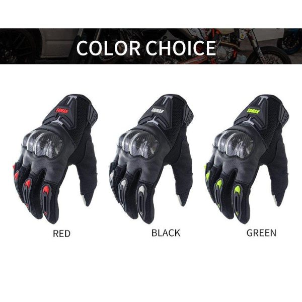 Motorcycle  Gloves Leather Moto Riding Gloves Motorbike Protective Gears red_XL  |  Cyclist Equipment Cycling Cyclist Equipment