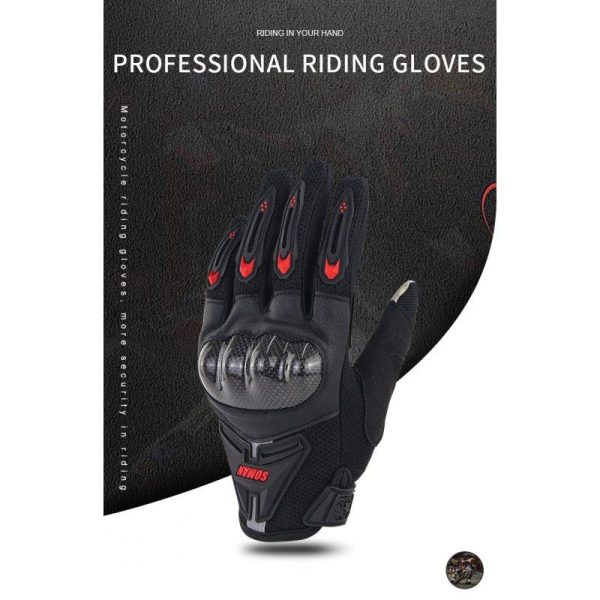 Motorcycle  Gloves Leather Moto Riding Gloves Motorbike Protective Gears red_XL  |  Cyclist Equipment Cycling Cyclist Equipment