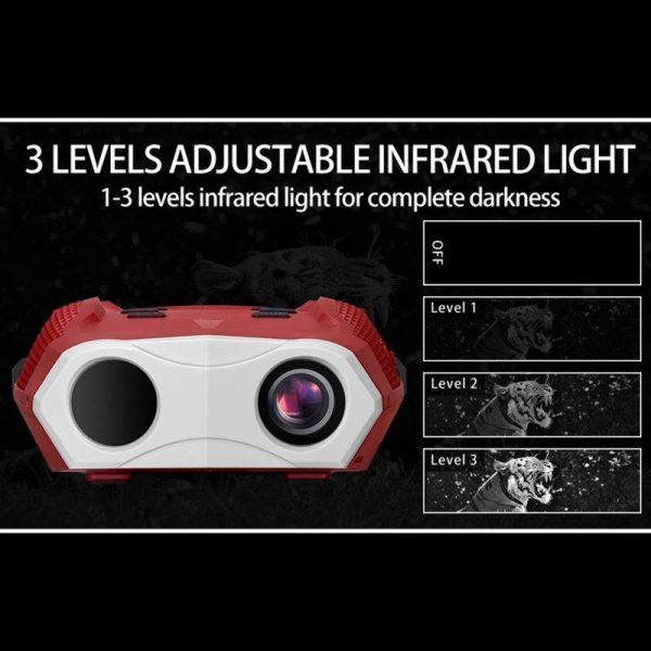 Night Vision Binoculars Goggles 3 Inches Screen Night Vision Telescope HD 4K Video 48MP Photos 600M Night Camera Red  |  Telescopes & Binoculars Camping & Hiking Red