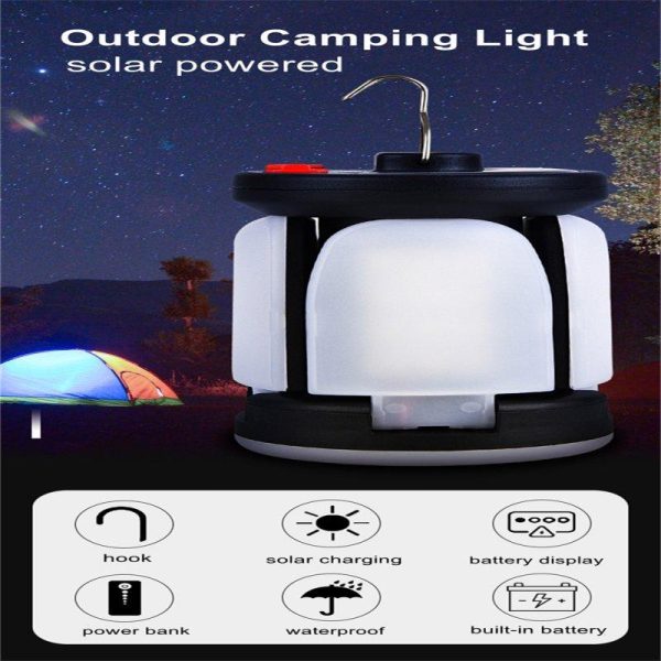 Outdoor Led Leaf Camping Lights 6 Modes 500 Lumens Usb Rechargeable Hanging Emergency Solar Flashlights A  |  Outdoor Lamps Camping & Hiking A