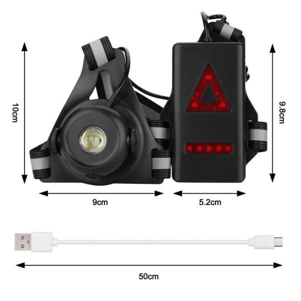 Outdoor Night Running Lights USB Charging LED Chest Lamp Back Warning Light For Camping Hiking Running Jogging as shown  |  Outdoor Lamps Camping & Hiking As shown