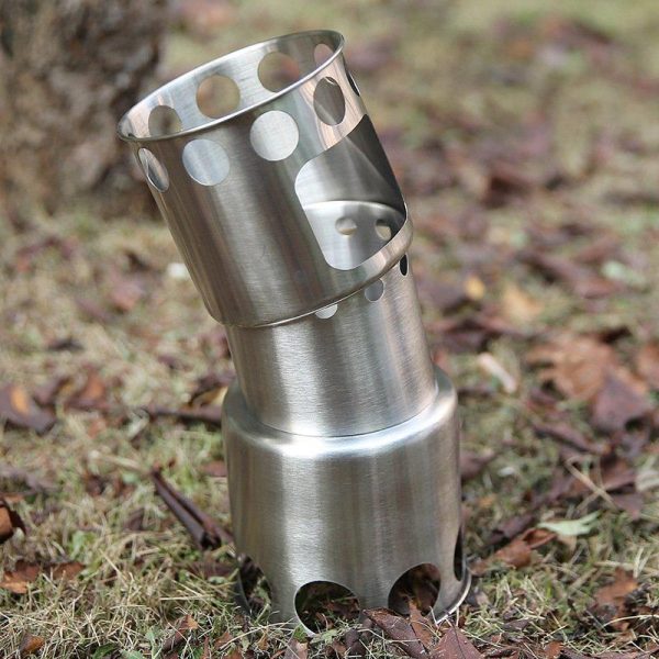 Outdoor Portable Camping Stove Heater Stainless Steel Windproof Firewood Stove Round Stove Wood stove (without set of pots)  |  Camp Kitchen Camp Kitchen Camp Kitchen