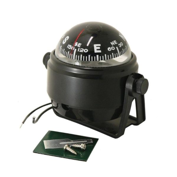 Outdoor Sea Marine Compass With Magnetic Declination Adjustment Multi-functional Car Compass With Light Lc550 black  |  Survival Gears Camping & Hiking Black