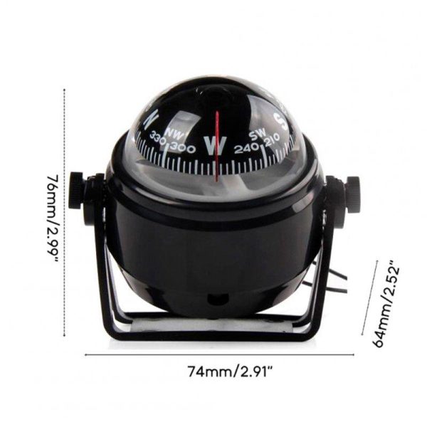 Outdoor Sea Marine Compass With Magnetic Declination Adjustment Multi-functional Car Compass With Light Lc550 black  |  Survival Gears Camping & Hiking Black